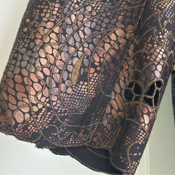 NWT Chico’s Metallic Open Weave Embroidered Jacket, Size 12 - Picture 4 of 7